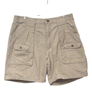 Red Head Mens Elastic Waist Cargo Shorts Size 38 Beige Cotton Casual Outdoor